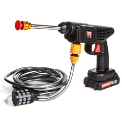 Idropulitrice a Batteria | Capacità Batteria 2 Ah | Pressione Massima 30 Bar | Lunghezza Tubo 5 Metri | 2 Ugelli | con Valigetta